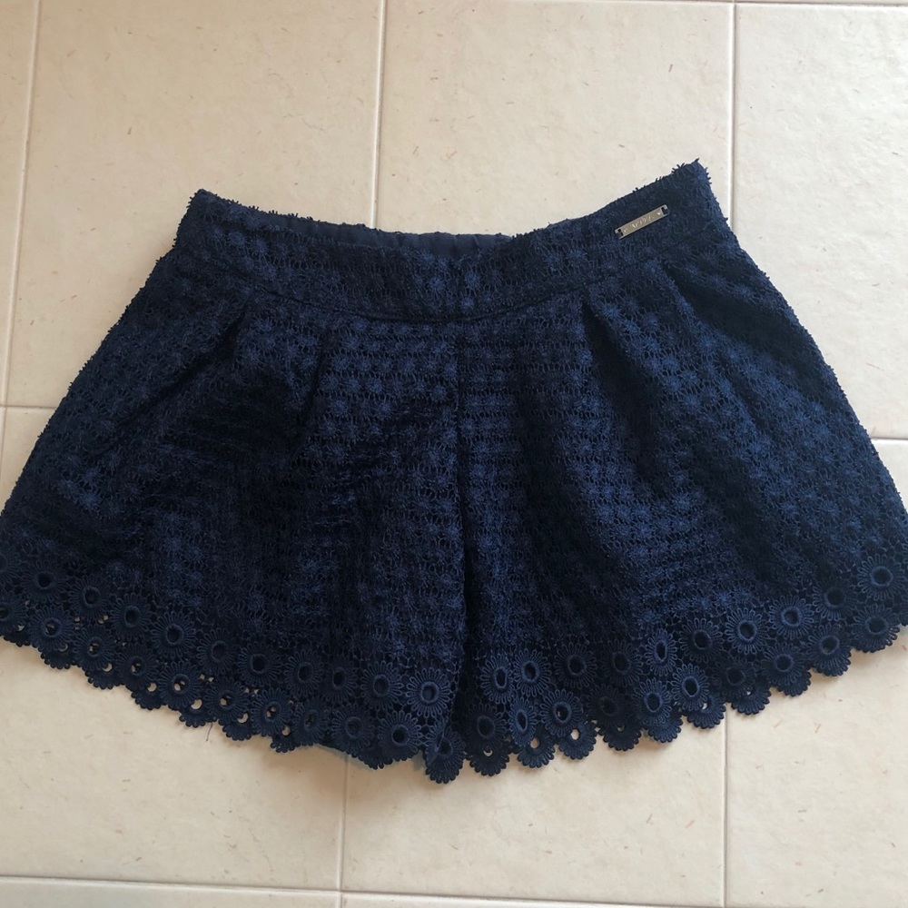 Girls’ Navy lace shorts